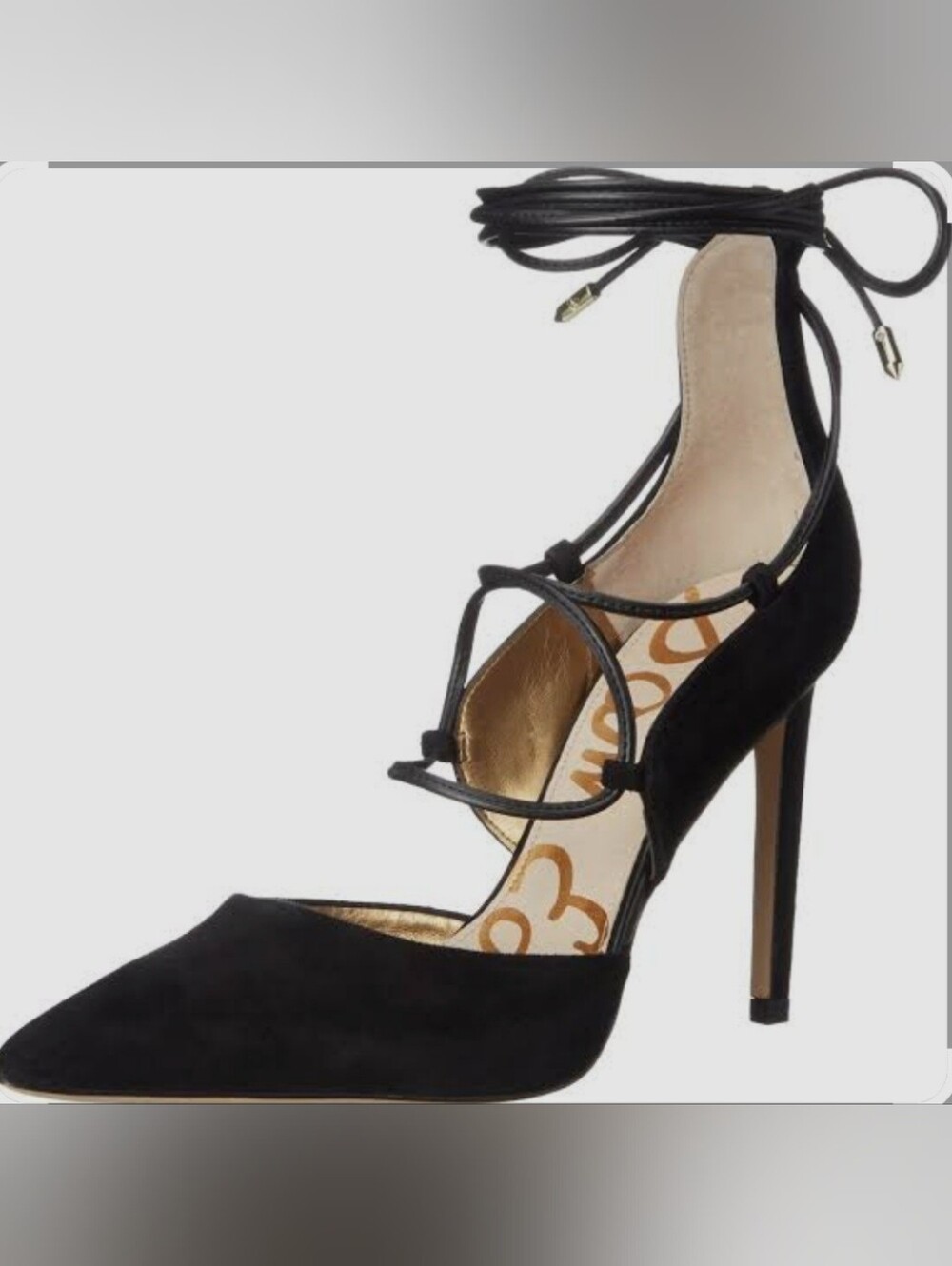 Sam Edelman Black Suede Lace Up Pumps - US9.5